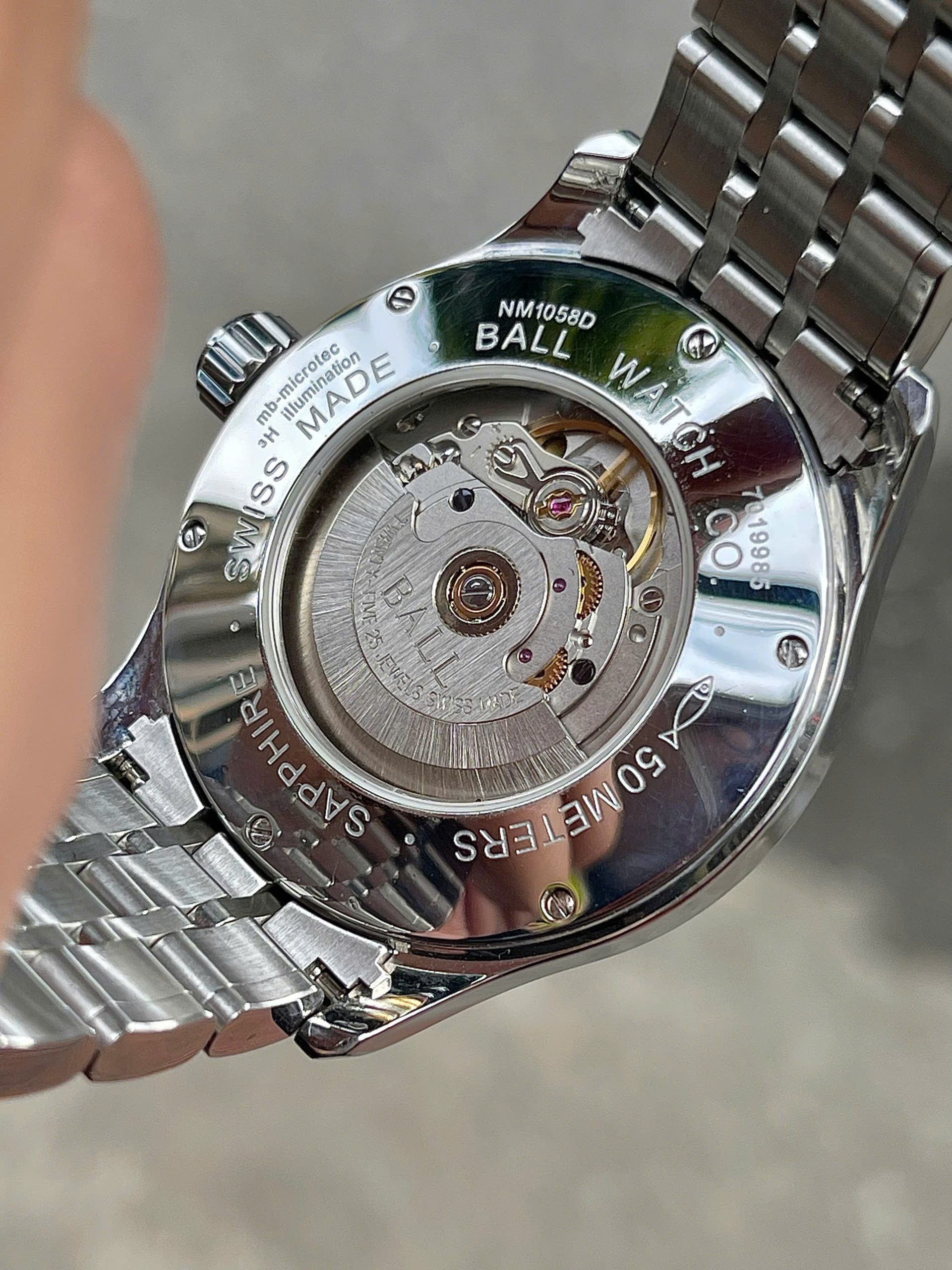 BALL TRAIN MASTER ROMAN NM1058D-S4J-WH 40mm HASHI